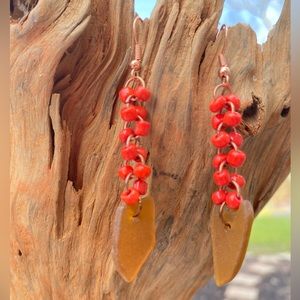 Brown Beachglass Earrings